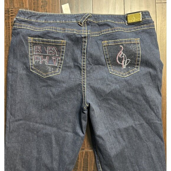 Baby Phat Jeans Womens 24 Vintage High Rise Capri Denim Bling Pockets Cat Y2K - Picture 2 of 12